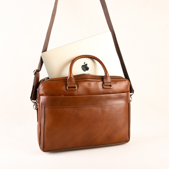 کیف اداری طرح دیاکو چرم عسلی فلوتر