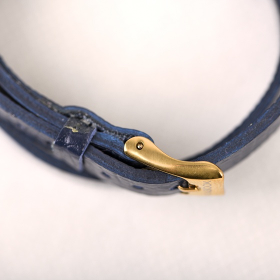 دستبند چرم دو دور زنانه سرمه ای