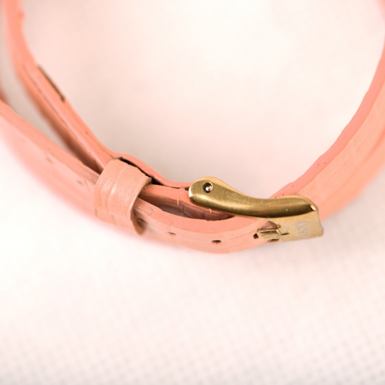 دستبند چرم دو دور زنانه صورتی