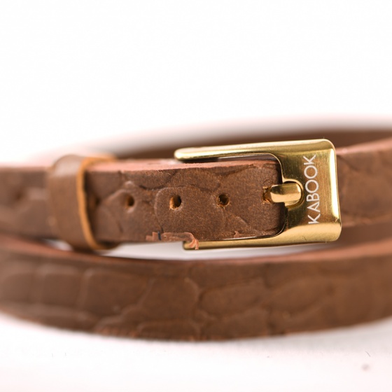 دستبند چرم دو دور زنانه قهوه ای