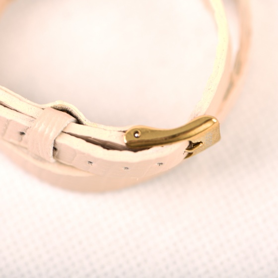 دستبند چرم دو دور زنانه کرم