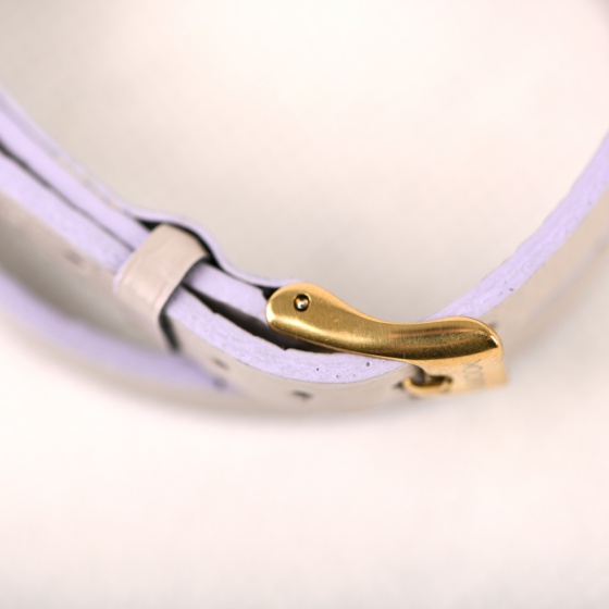 دستبند چرم دو دور خاکستری