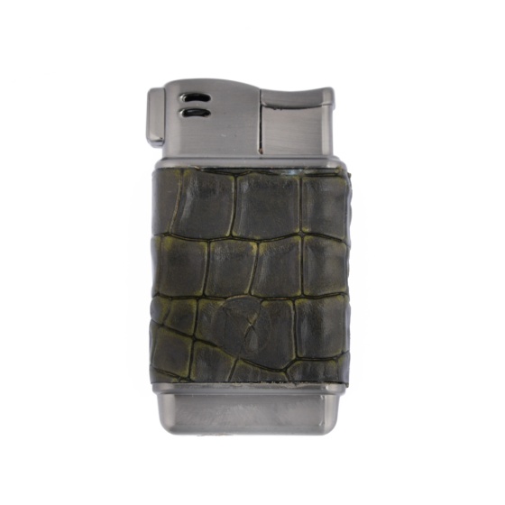 فندک گازی چرم کروکودیل سبز