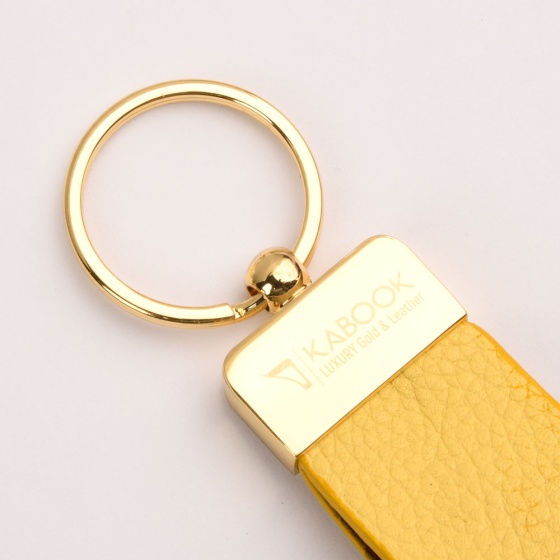 جاکلیدی چرم زرد