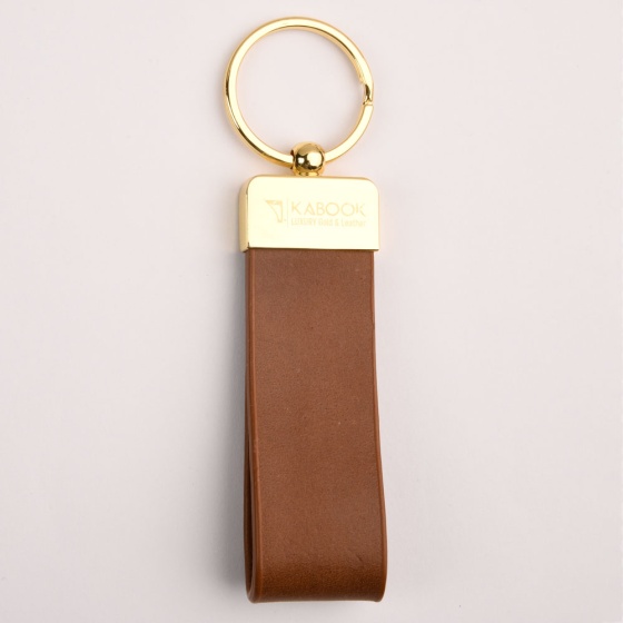 جاکلیدی چرم عسلی ساده