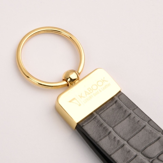 جاکلیدی چرم خاکستری طوسی