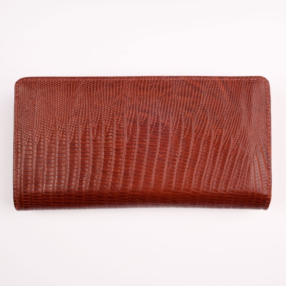 کیف پول زنانه طرح نرجس چرم لیزارد زرشکی