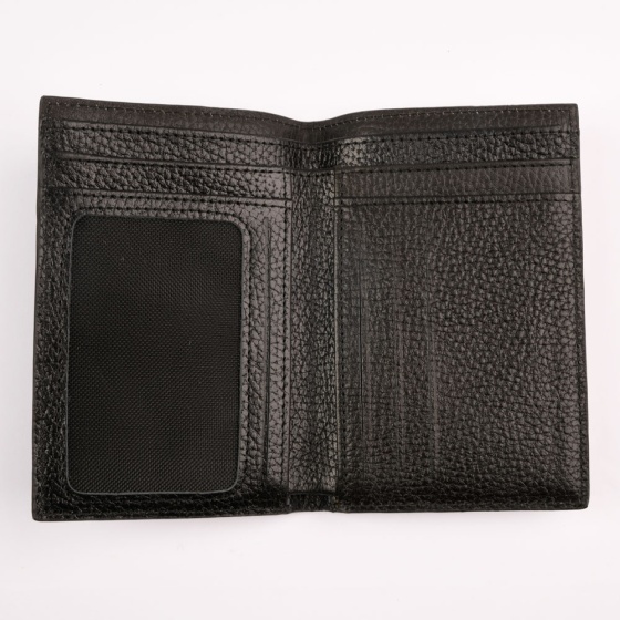 کیف پول کتابی هومن چرم فلوتر مشکی