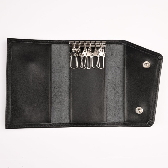 جاکلیدی ستی چرم ساده مشکی