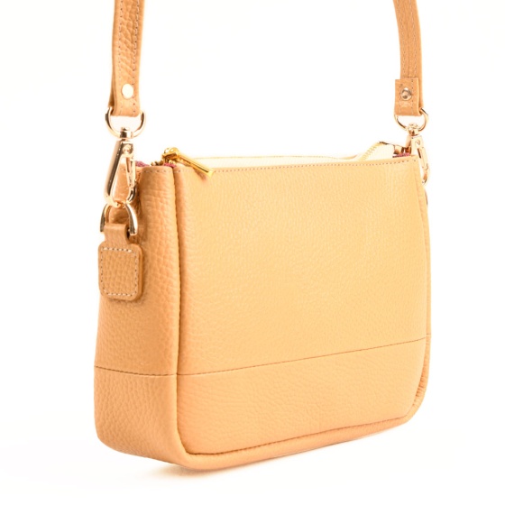 کیف دوشی آلین چرم فلوتر کرم