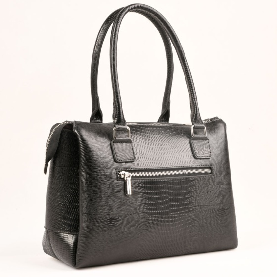 کیف مجلسی زنانه طرح گلوریا چرم لیزارد مشکی