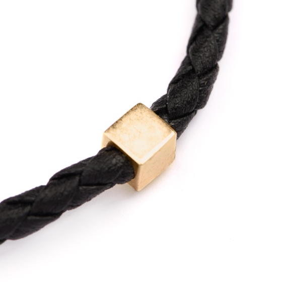 دستبن چرم طلا مردانه طرح مکعب