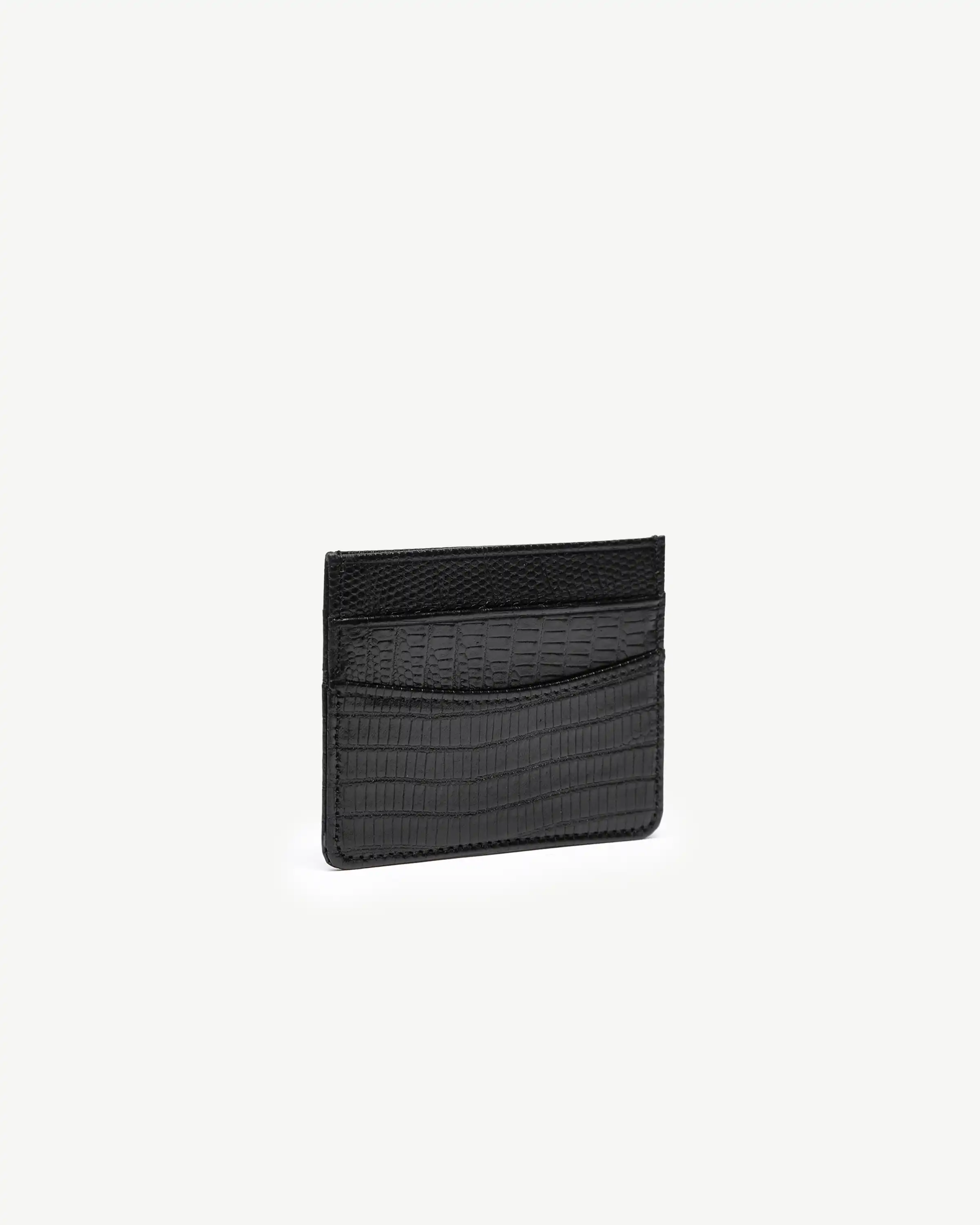 کیف کارت چرم طبیعی مشکی لیزارد