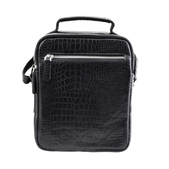 کیف کراس بادی مردانه طرح سیاوش چرم مشکی کروکودیل