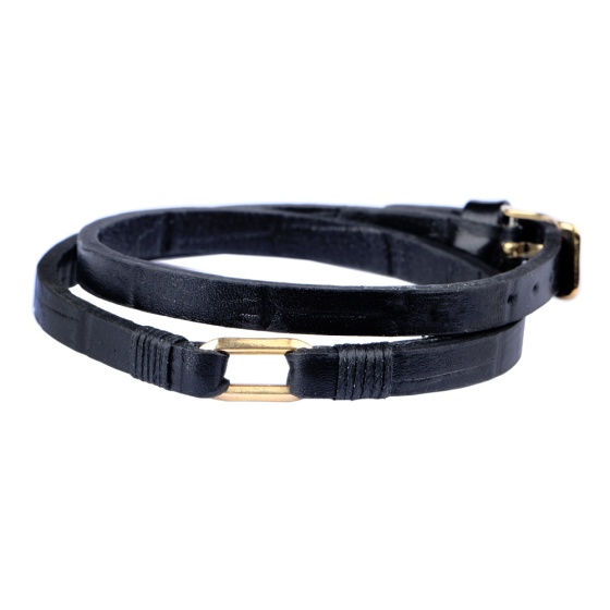 دستبند چرم طلا مردانه طرح هرمس