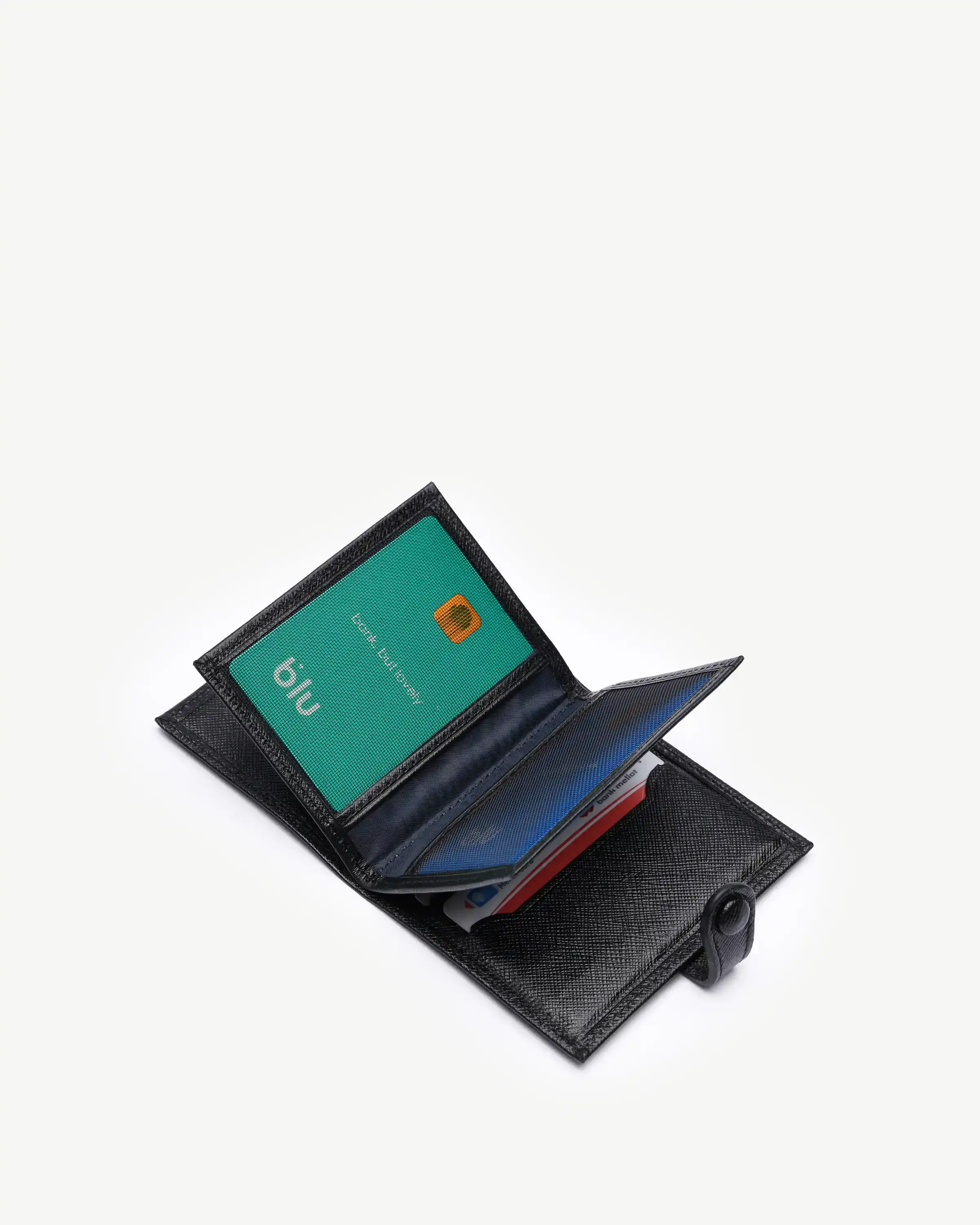 کیف کارت 4 لت چرم طبیعی مشکی مونت بلانک - جاکارتی چرم