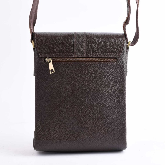 کیف کراس بادی مردانه طرح سپنتا چرم فلوتر قهوه ای A5