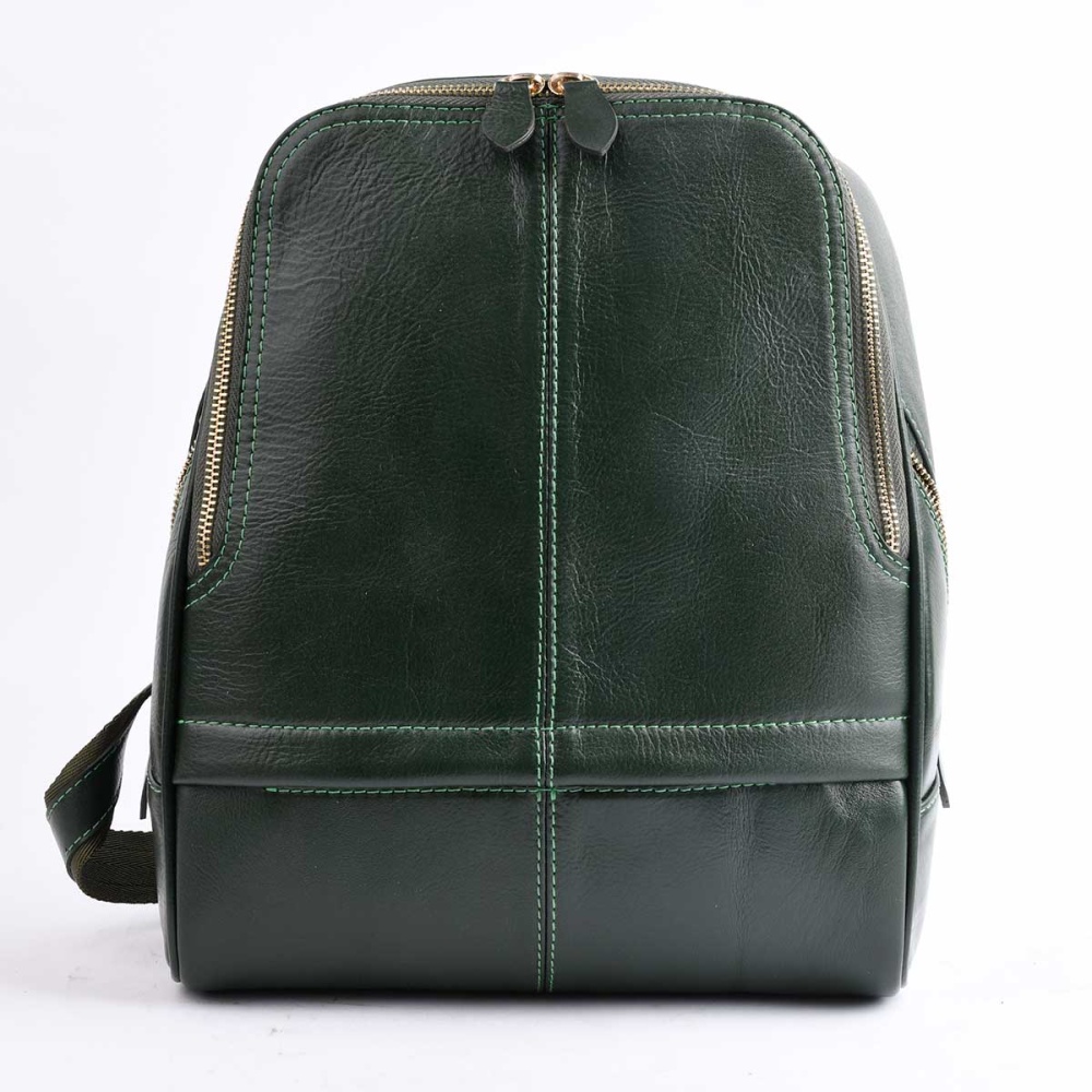 کوله پشتی طرح داریا چرم ساده سبز B3/C3