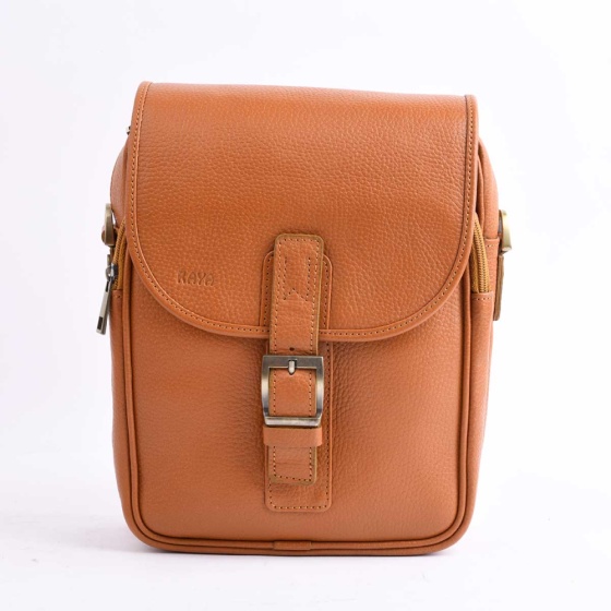 کیف کراس بادی مردانه طرح 5009 چرم فلوتر عسلی