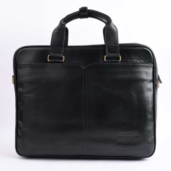 کیف اداری مردانه کد 5209 چرم ساده مشکی G2