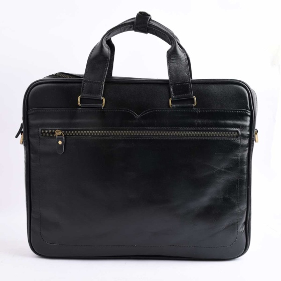 کیف اداری مردانه کد 5209 چرم ساده مشکی G2