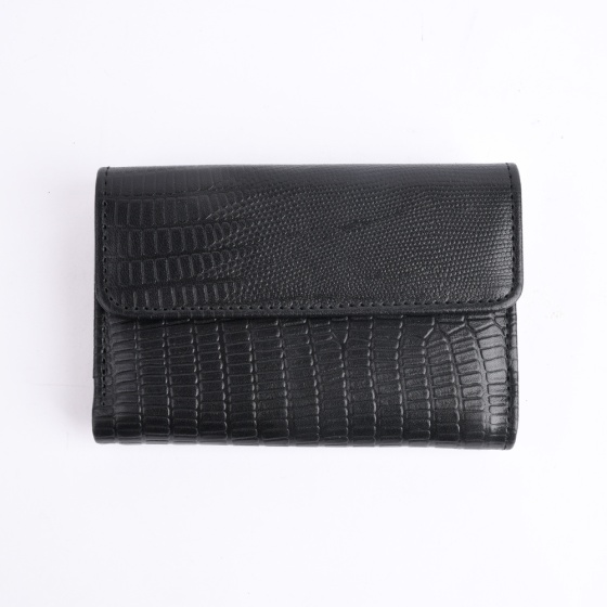 کیف پول زنانه طرح شمیم چرم لیزارد مشکی