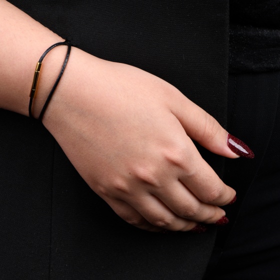 دستبند زنانه دو دور لول مشکی