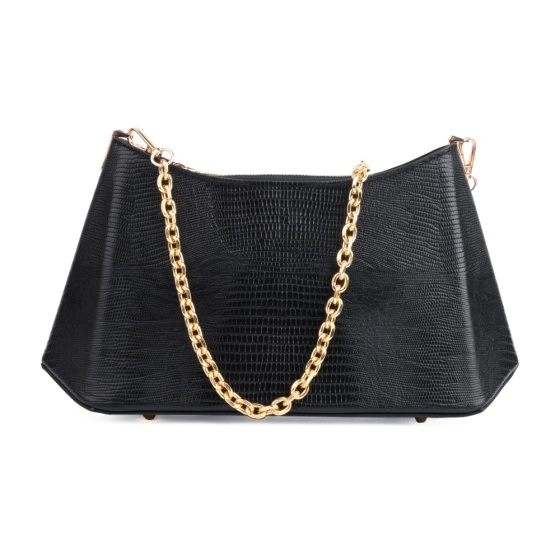 کیف دوشی مجلسی زنانه مدل آندیا چرم لیزارد مشکی