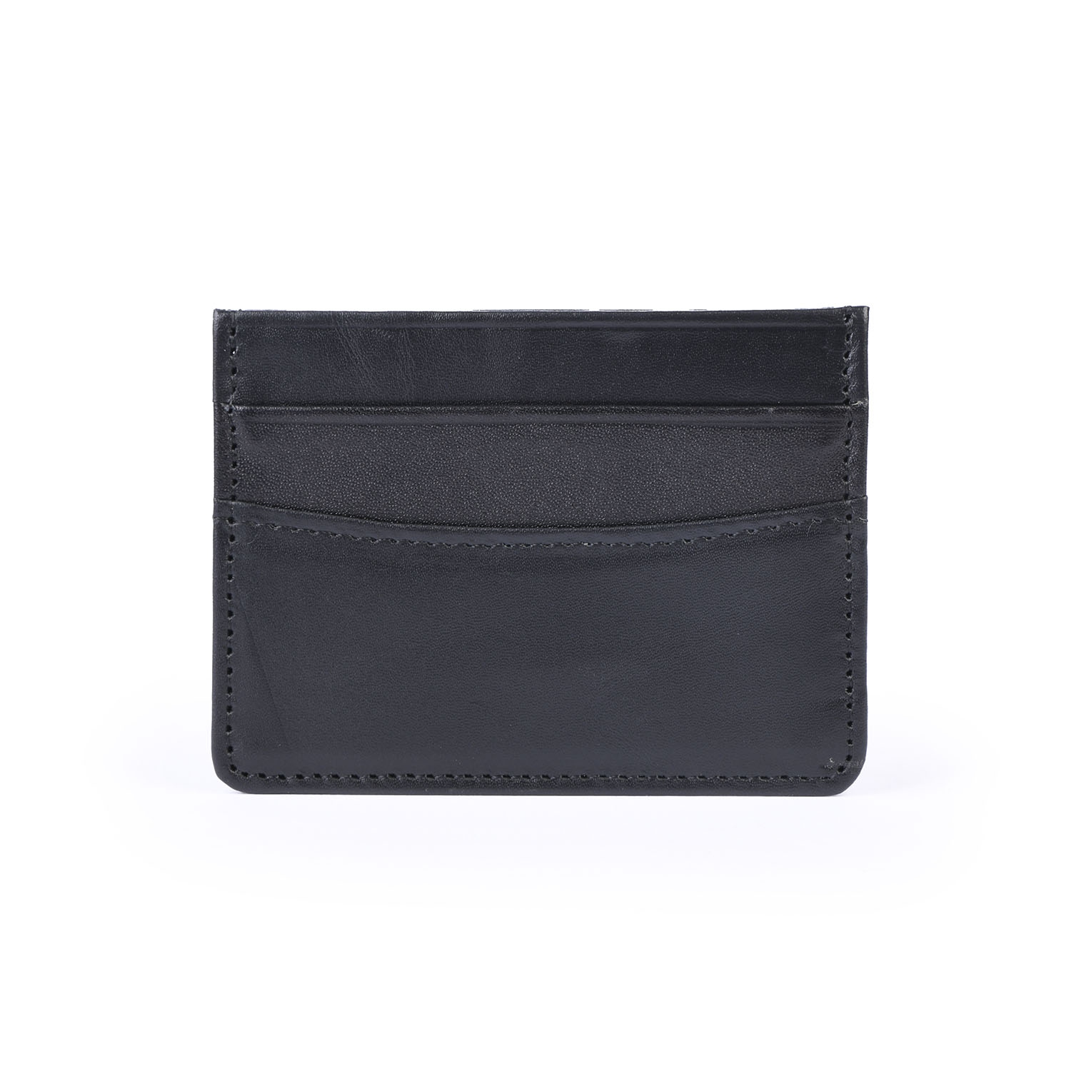 کیف کارت چرم مشکی ساده