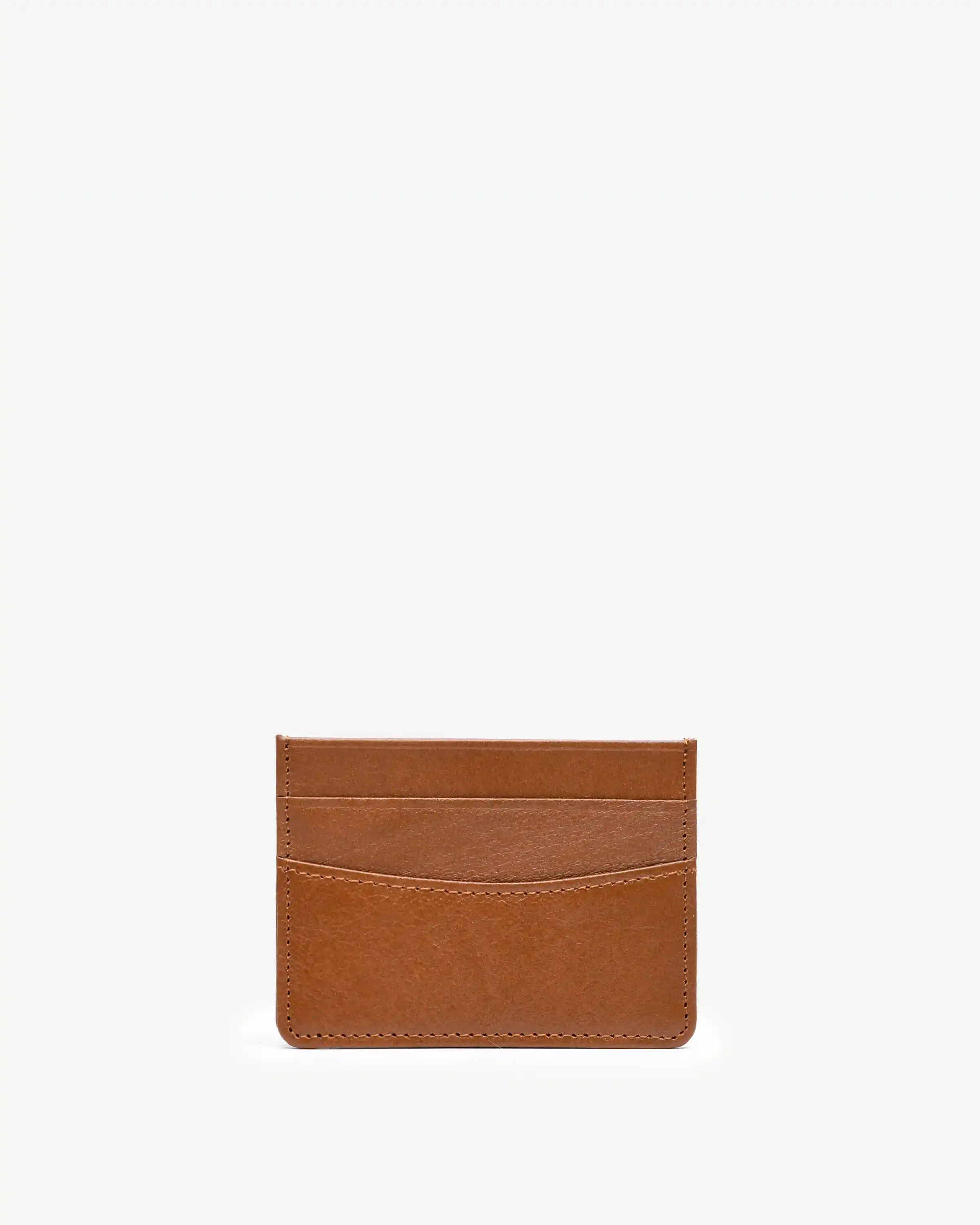 کیف کارت چرم طبیعی عسلی ساده