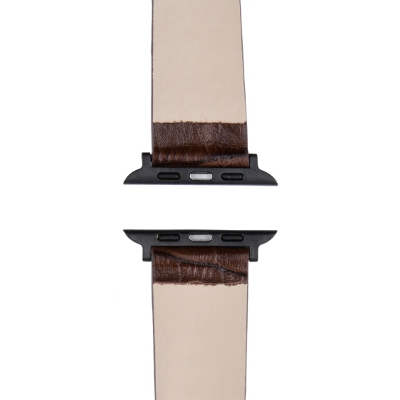 بند اپل واچ چرم کروکودیل قهوه ای مردانه