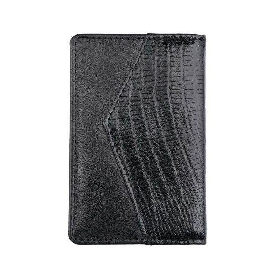 کیف کارت طرح مسیحا چرم لیزارد مشکی