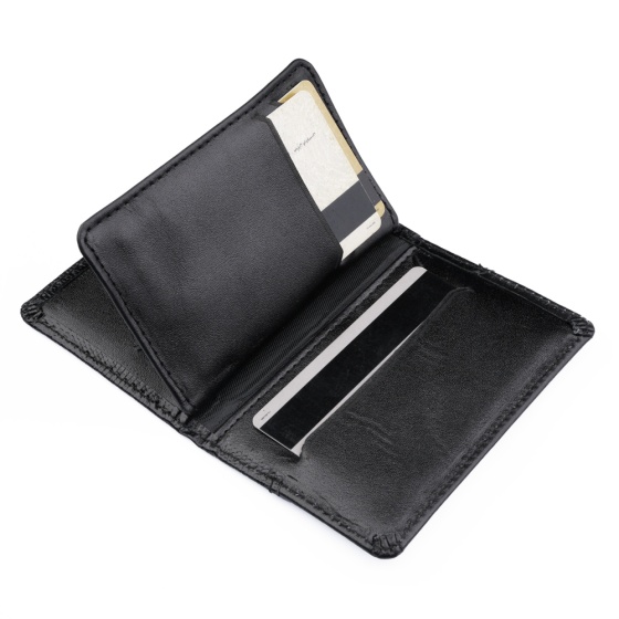 کیف کارت طرح مسیحا چرم لیزارد مشکی