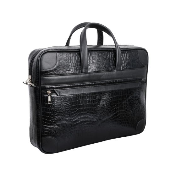 کیف اداری طرح کابوک چرم کروکودیل مشکی