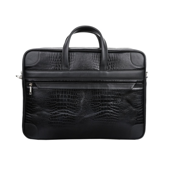 کیف اداری طرح کابوک چرم کروکودیل مشکی