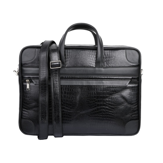 کیف اداری طرح کابوک چرم کروکودیل مشکی