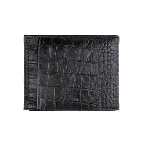 کیف جیبی طرح نظام چرم مشکی کروکودیل