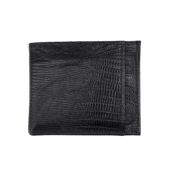 کیف جیبی طرح نظام چرم مشکی لیزارد