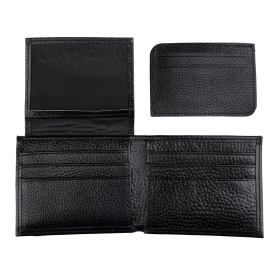 کیف جیبی طرح نظام چرم مشکی فلوتر