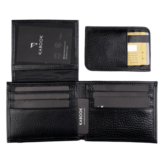 کیف جیبی طرح نظام چرم مشکی فلوتر