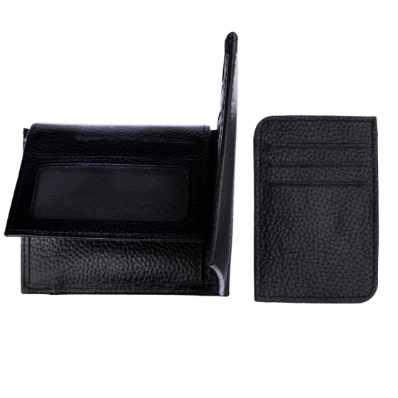 کیف جیبی طرح نظام چرم مشکی فلوتر