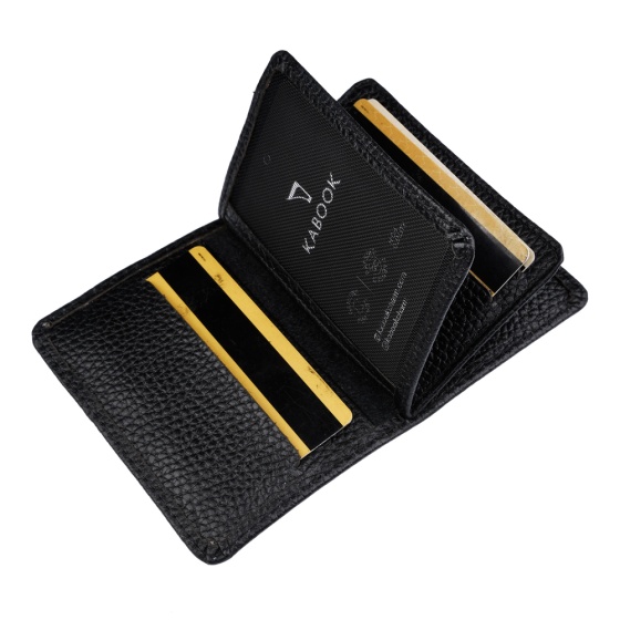 کیف کارت 4 لت طرح نظام چرم مشکی فلوتر