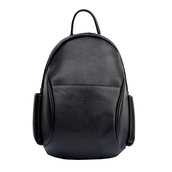 کوله پشتی زنانه طرح یاس چرم مشکی فلوتر