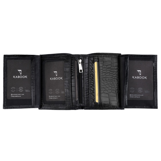 کیف کتابی ارگ چرم مشکی کروکودیل