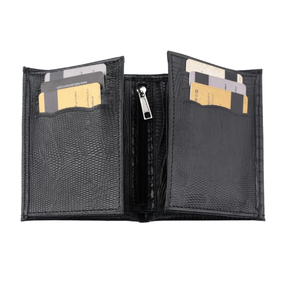 کیف کتابی ارگ چرم مشکی لیزارد