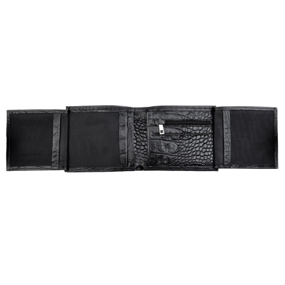 کیف پول جیبی طرح راد چرم مشکی کروکودیل