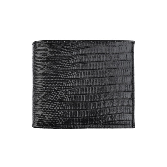 کیف پول جیبی طرح راد چرم مشکی لیزارد