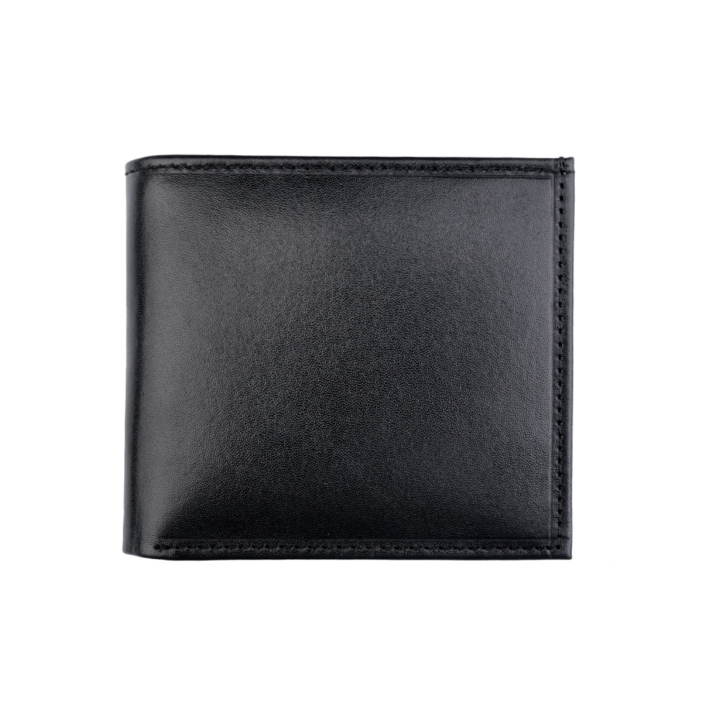 کیف پول جیبی طرح جوان چرم ساده مشکی