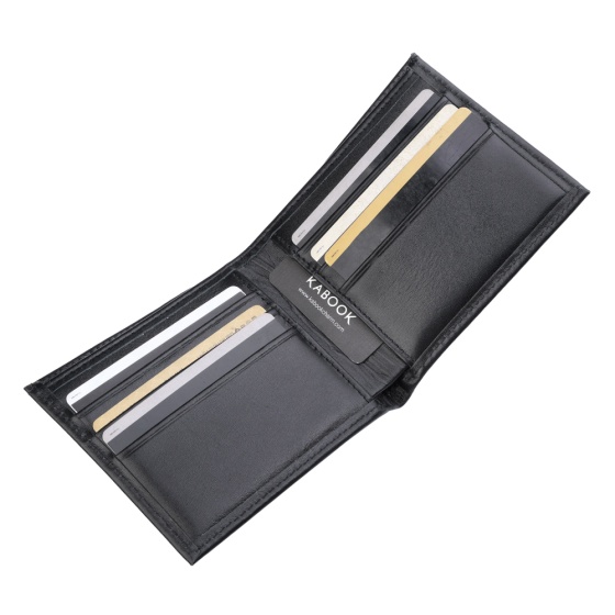 کیف پول جیبی طرح جوان چرم ساده مشکی