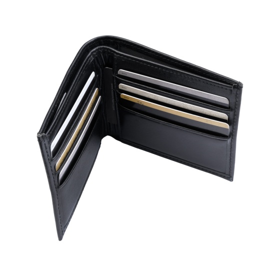 کیف پول جیبی طرح جوان چرم ساده مشکی